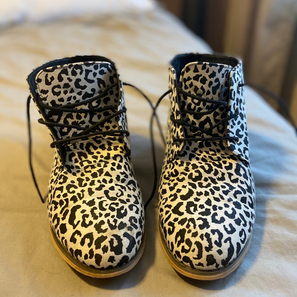 Animal print booties